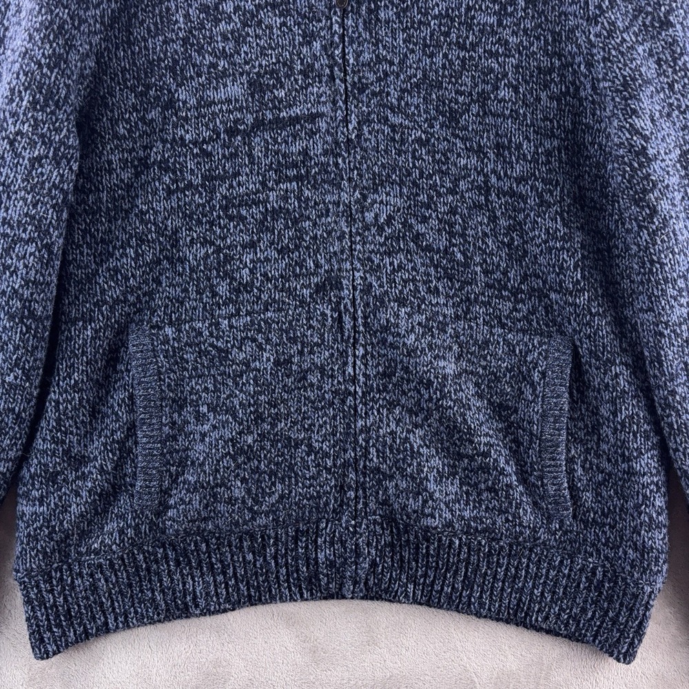 L.L.Bean Lambswool Sweater Jacket Mens Size XL Blue Full Zip Plaid Lined‎ Knit - Picture 4 of 6
